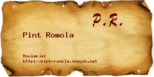 Pint Romola névjegykártya